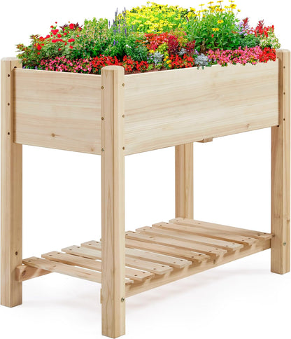 Elevated Wooden Raised Garden Bed with Legs | Multiple Sizes