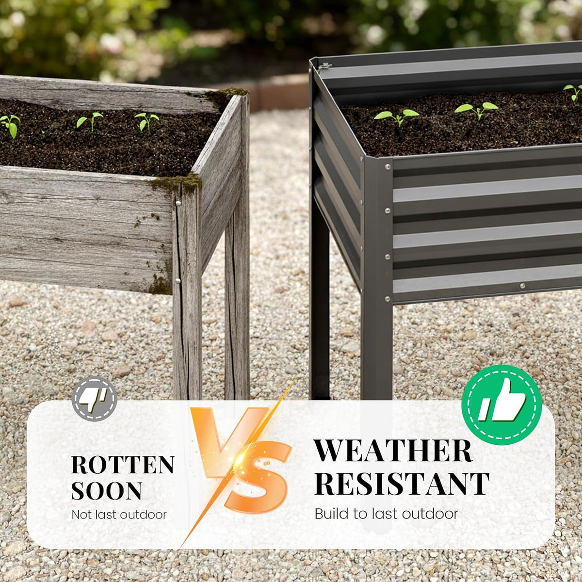Elevated Garden Bed with Legs & Protective Netting 48x24x56 in