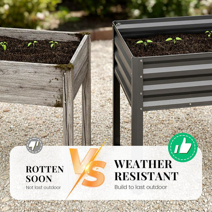 Elevated Garden Bed with Legs & Protective Netting 48x24x56 in