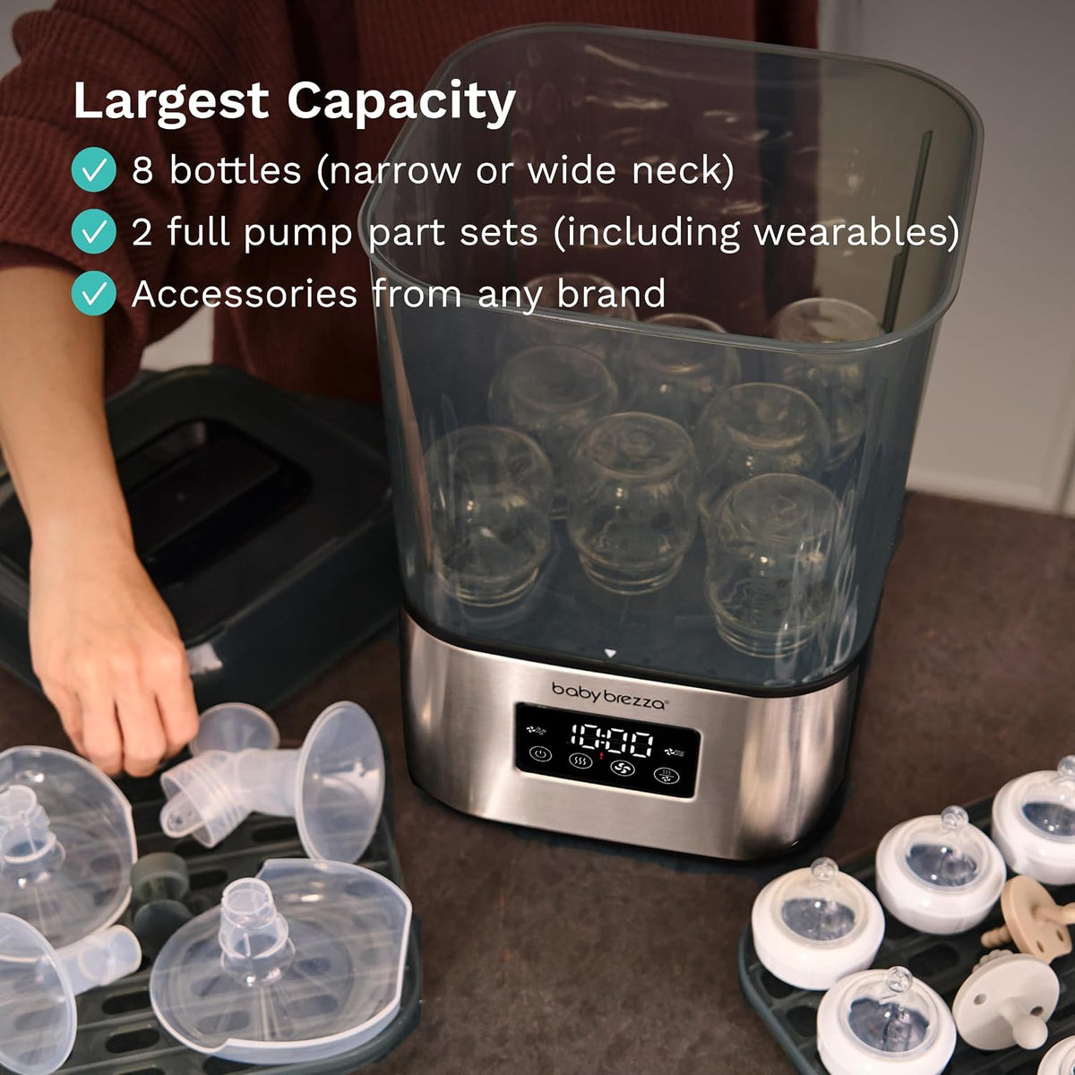 10-Minute Bottle Sterilizer & Dryer - Fits 8 Bottles
