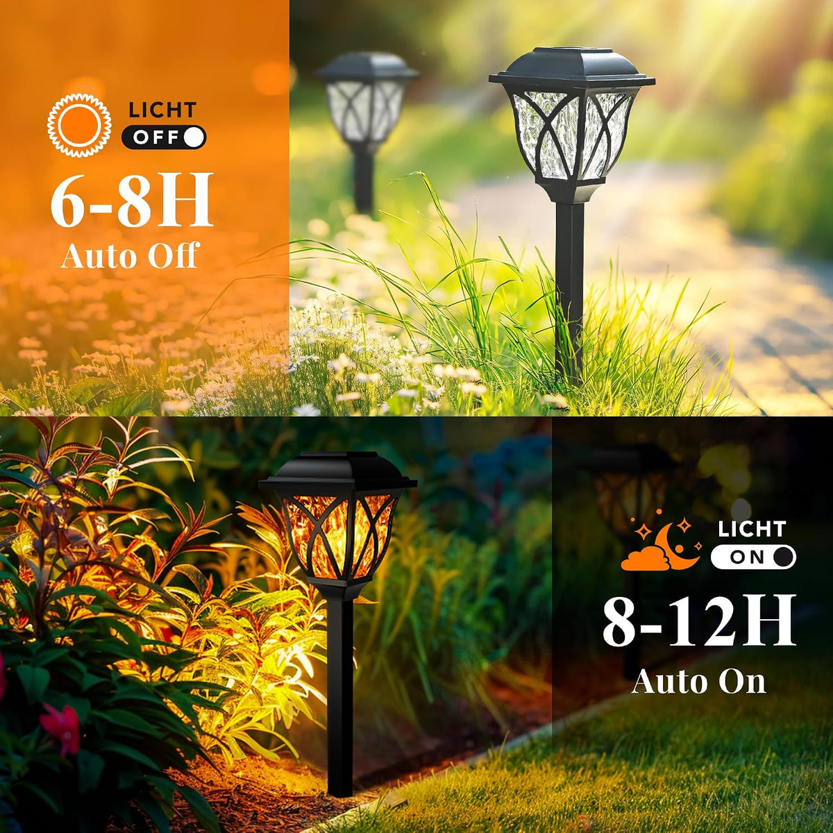 Solar Garden Lights Outdoor Waterproof LED Path Lighting