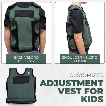 Kids Weighted Compression Vest - Adjustable Sensory Support Tool
