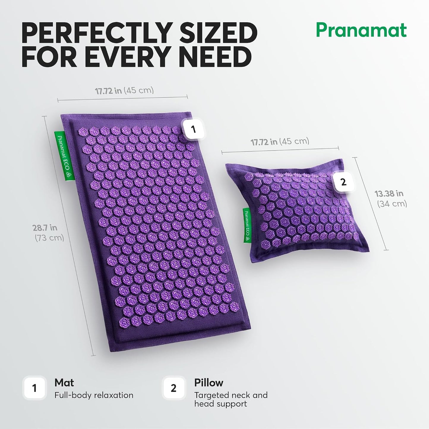 Acupressure Mat & Pillow Set - European Handcrafted Therapy