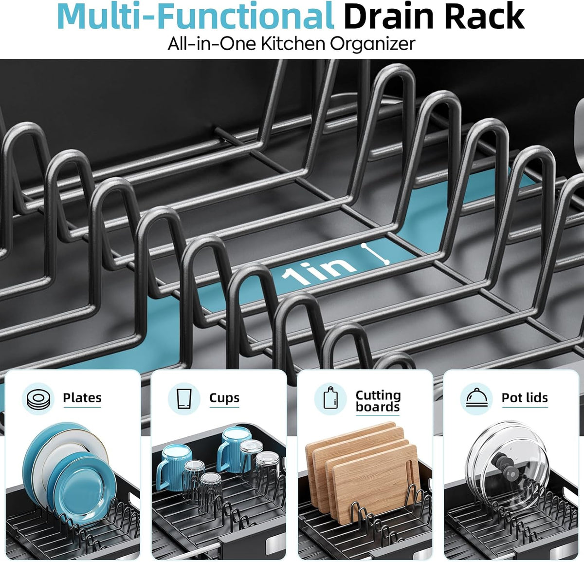 Extendable Dish Drying Rack for Small Kitchen Counters