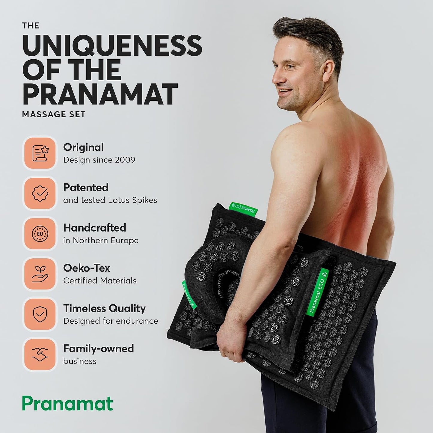 Premium Acupressure Mat Set with Pillow & Bag - European Made