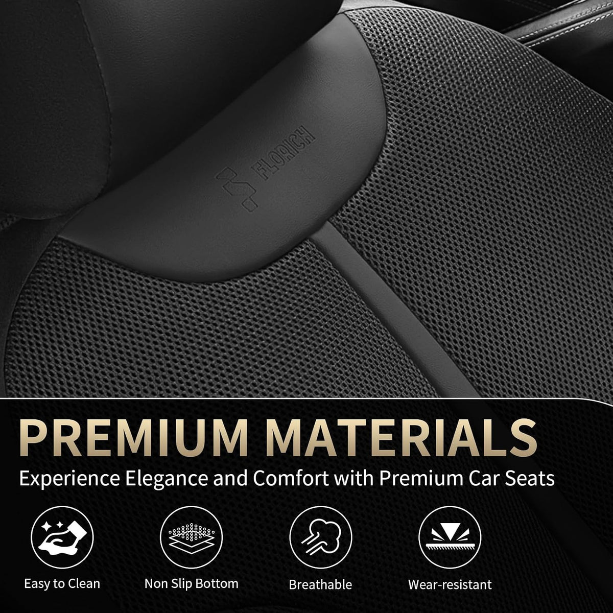 Premium Car Seat Covers Full Set - Universal Fit 5 Seats