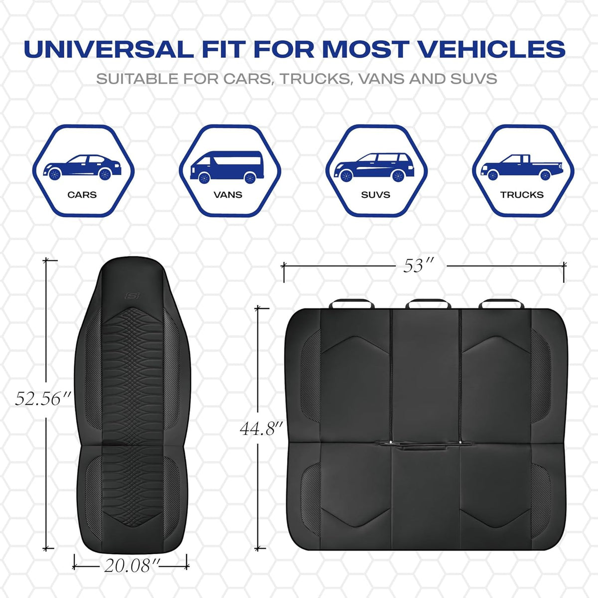 Memory Foam Car Seat Covers - Quilted Leather Front Seats