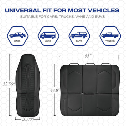 Memory Foam Car Seat Covers - Quilted Leather Front Seats