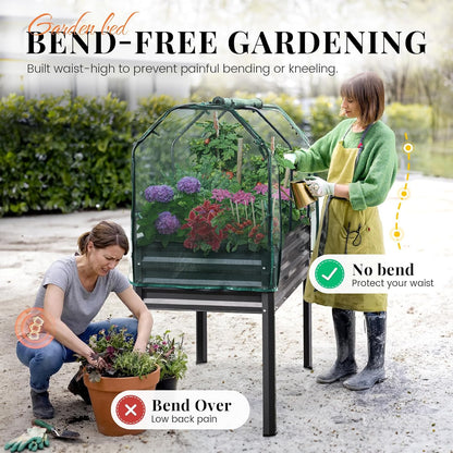 Elevated Garden Bed with Legs & Protective Netting 48x24x56 in