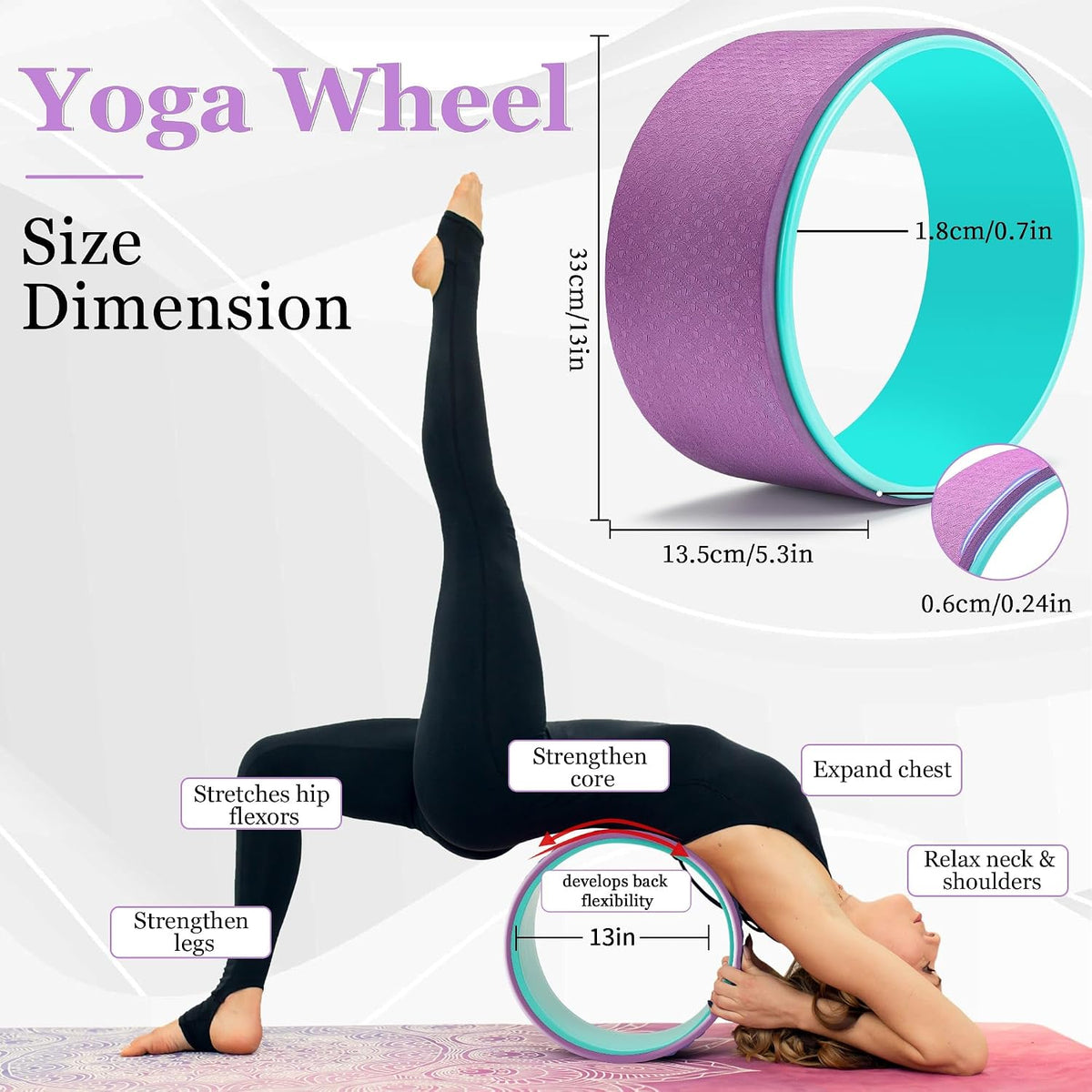 Complete Yoga Wheel Set with Blocks, Strap & Massage Ball