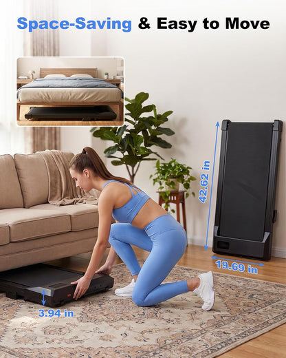 Under Desk Walking Pad Treadmill with 6% Incline | 300 lbs