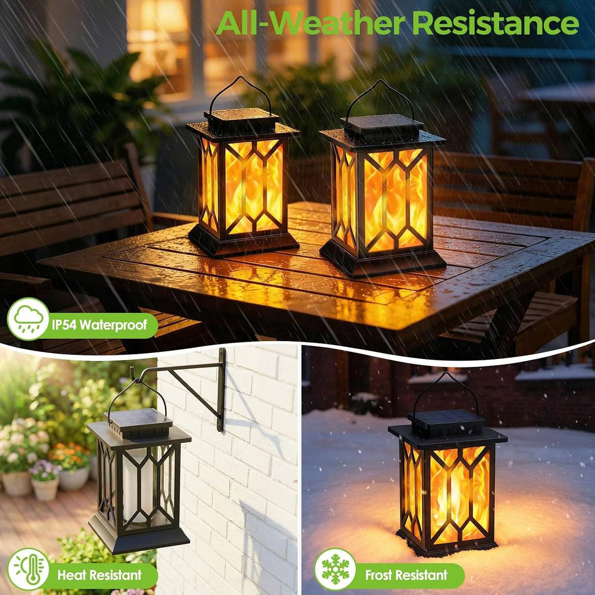 Solar Hanging Lanterns Outdoor Waterproof - 2 & 4 Pack
