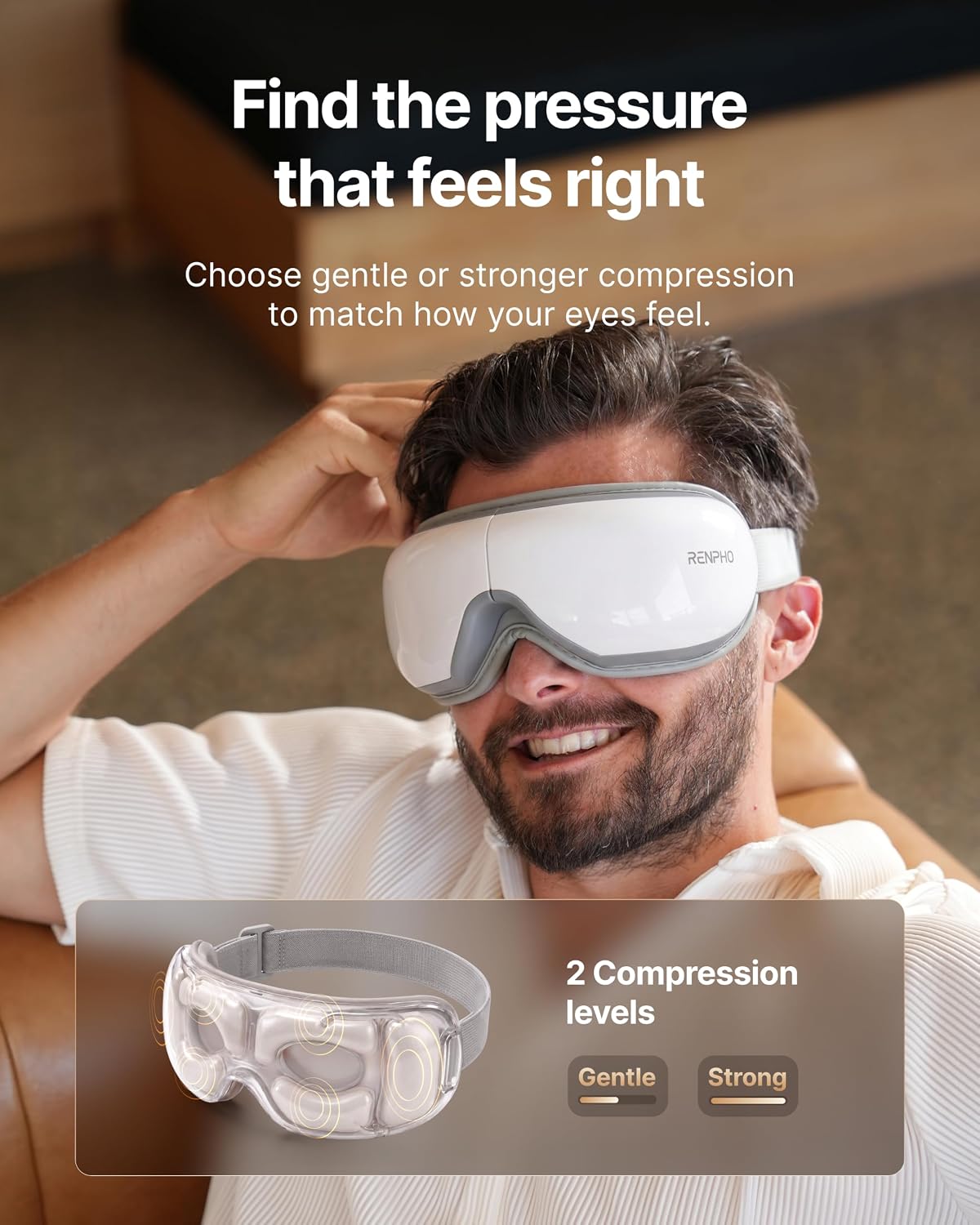 Heated Eye Massager with Compression & Voice Control