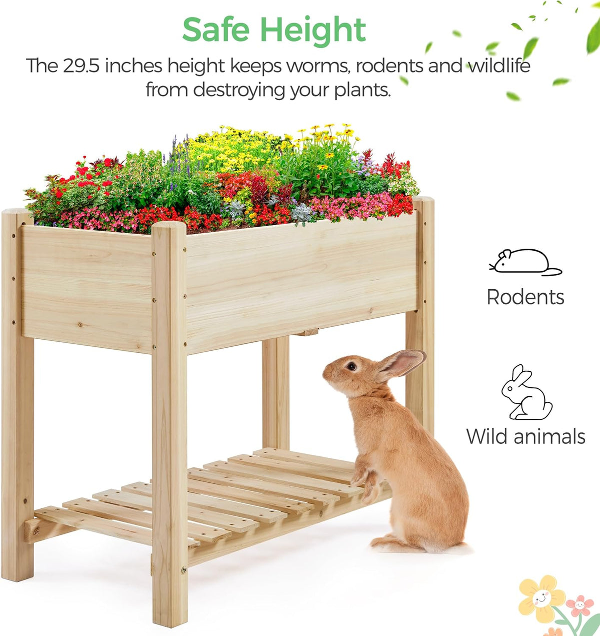 Elevated Wooden Raised Garden Bed with Legs | Multiple Sizes