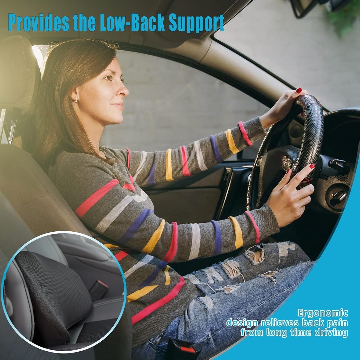 Memory Foam Car Seat Cushion - Ergonomic Driver Comfort