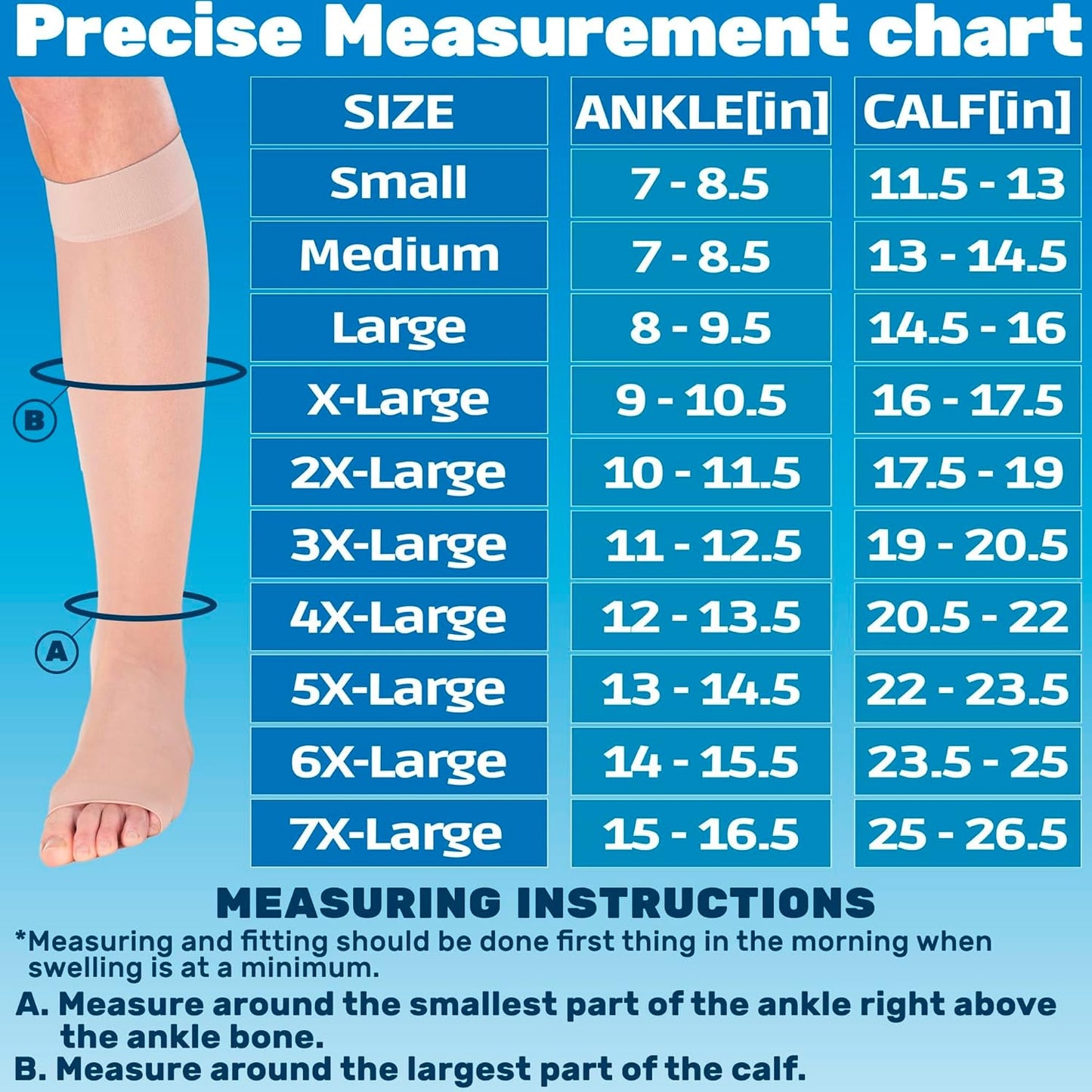 Women's Knee High Compression Socks 15-20mmHg | Made in USA