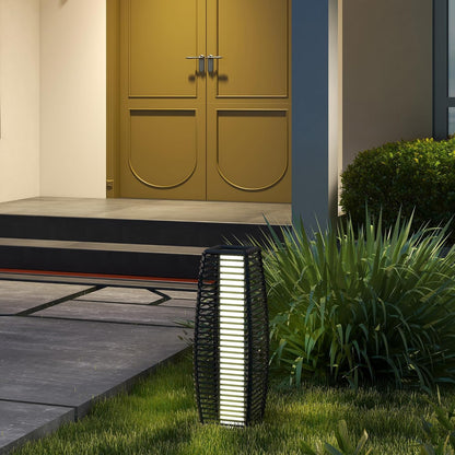 Solar Rattan Floor Lamp - Outdoor Garden Lantern Lighting