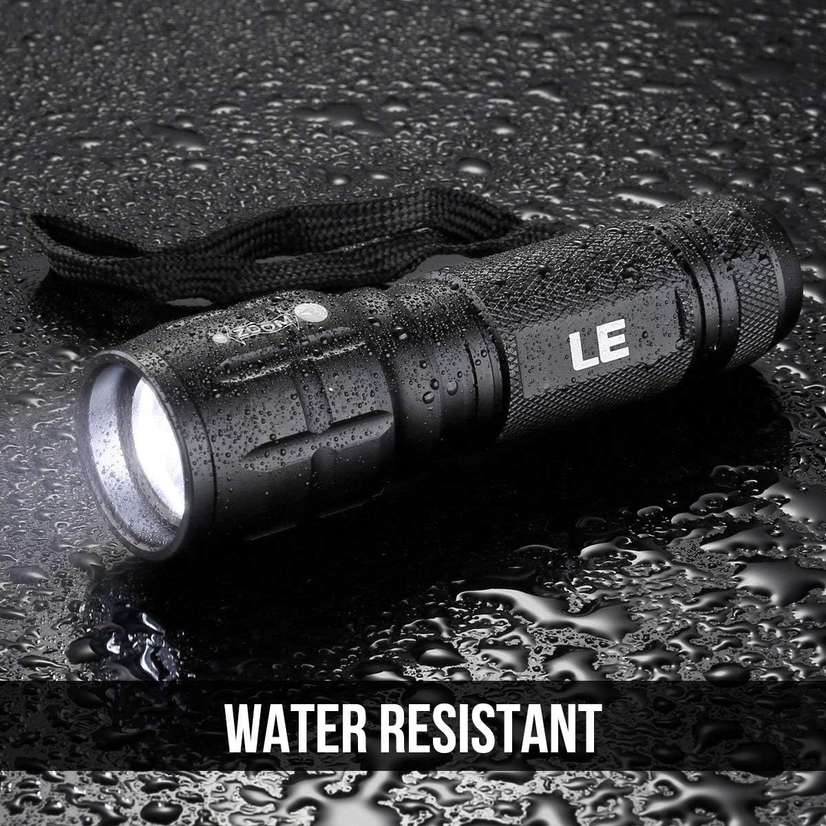 High Lumen Tactical Flashlight with Adjustable Focus & Batteries