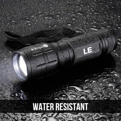 High Lumen Tactical Flashlight with Adjustable Focus & Batteries