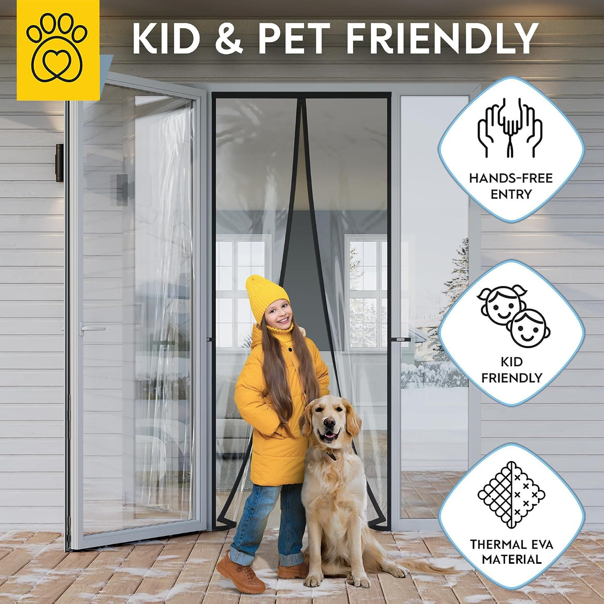 Magnetic Thermal Insulated Door Curtain - Winter Door Cover