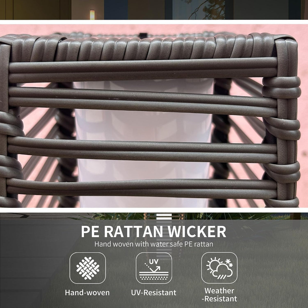 Solar Rattan Floor Lamp - Outdoor Garden Lantern Lighting