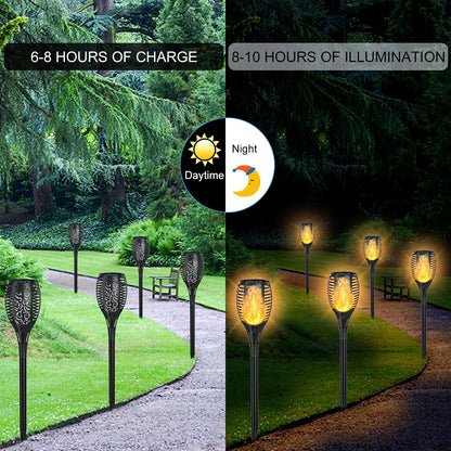 Solar Flame Torch Lights Outdoor 4 or 7 Pack - Pathway Decor