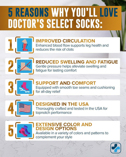 Copper Plus Size Wide Calf Compression Socks 20-30mmHg - 2 Pairs