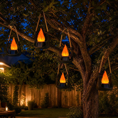 Volcanic Solar Flame Lanterns - Outdoor Decorative Lights 2-Pack