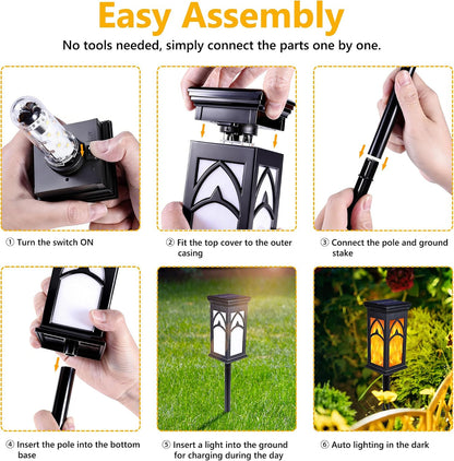 Solar Flame Torch Lights - Flickering LED Outdoor Lighting