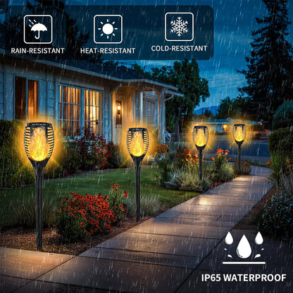 Solar Flame Torch Lights Outdoor 4 or 7 Pack - Pathway Decor