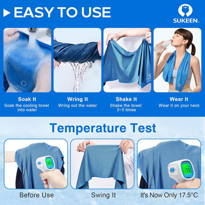 Cooling Towels 4-Pack (40x12 inch) - Instant Chill Technology