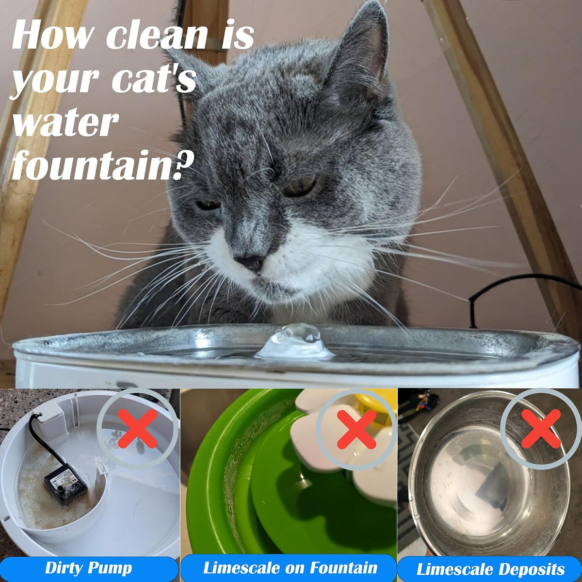 Pet Water Fountain Cleaning Kit - 9 Piece Brush & Sponge Set