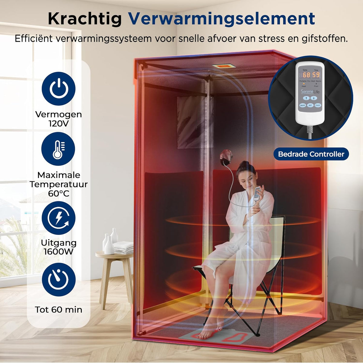 Portable Infrared Sauna Tent with Heated Footpad & Remote