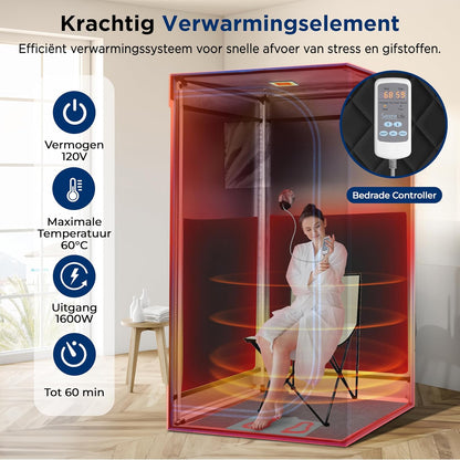 Portable Infrared Sauna Tent with Heated Footpad & Remote