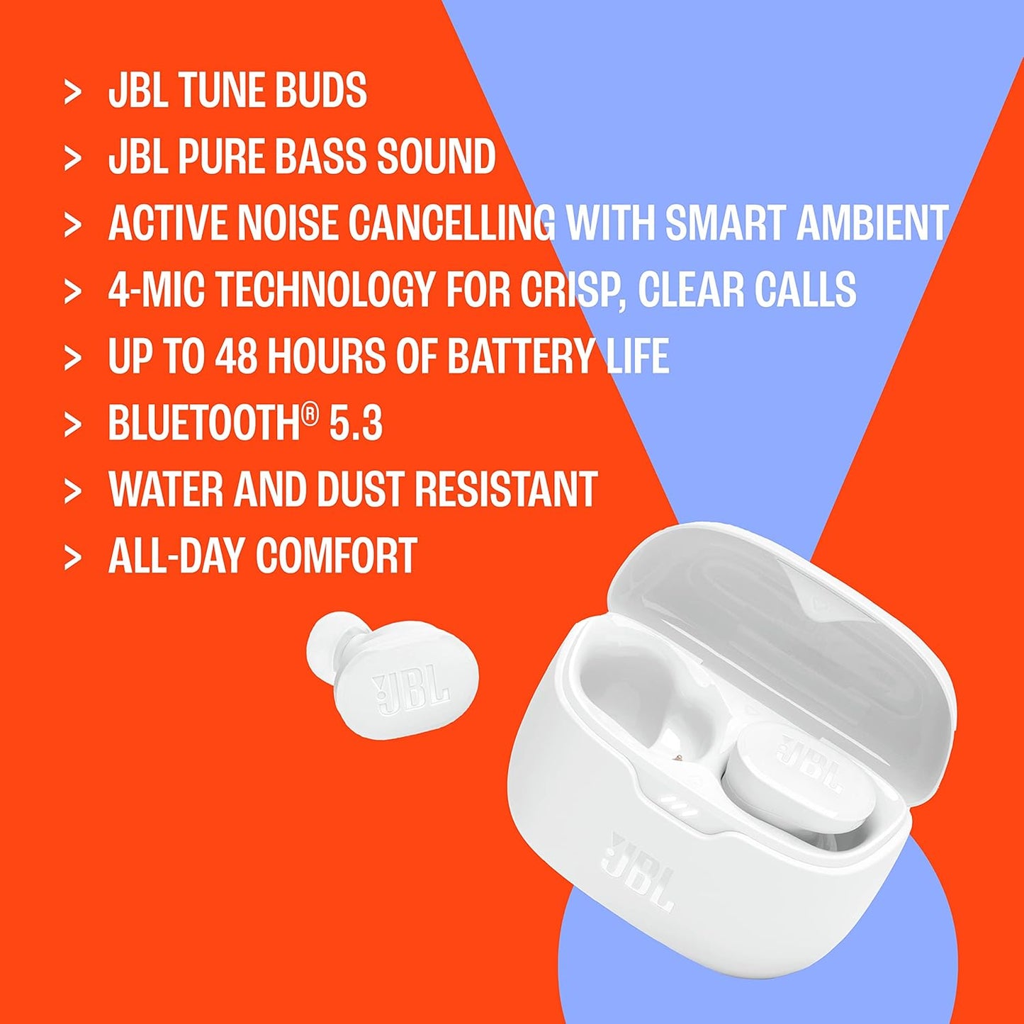 Active Noise Cancelling Earbuds with Pure Bass & Bluetooth 5.3