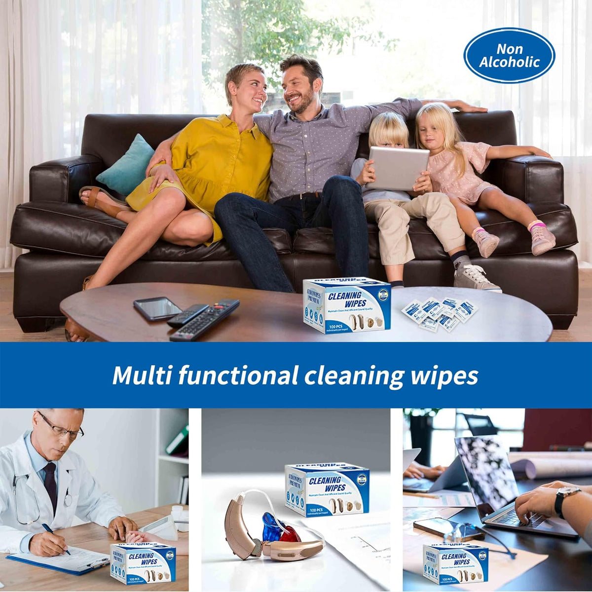 Hearing Aid Cleaning Wipes – 50 or 100 Count Care Kit