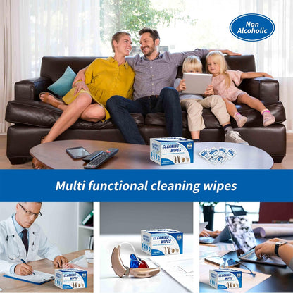 Hearing Aid Cleaning Wipes – 50 or 100 Count Care Kit