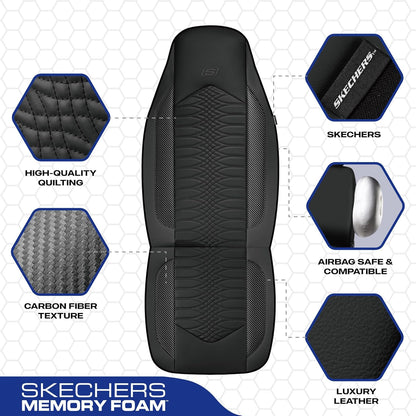 Memory Foam Car Seat Covers - Quilted Leather Front Seats