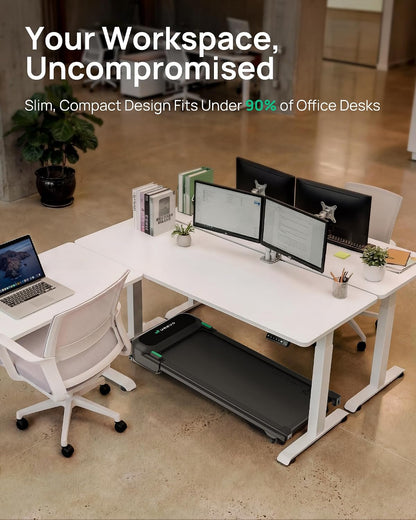 Auto Incline Walking Pad Treadmill with 12% Motorized Desk System