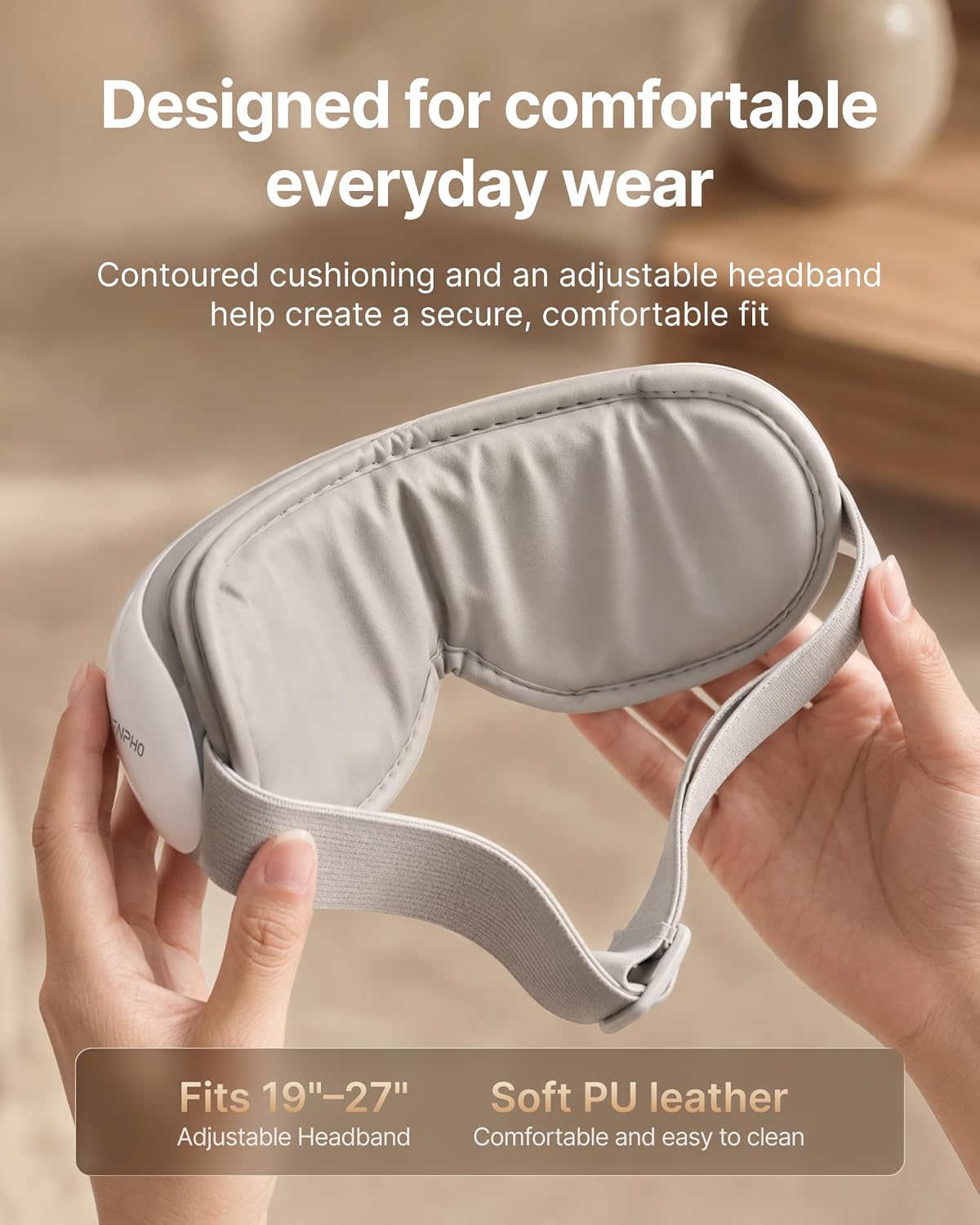 Heated Eye Massager with Compression & Voice Control