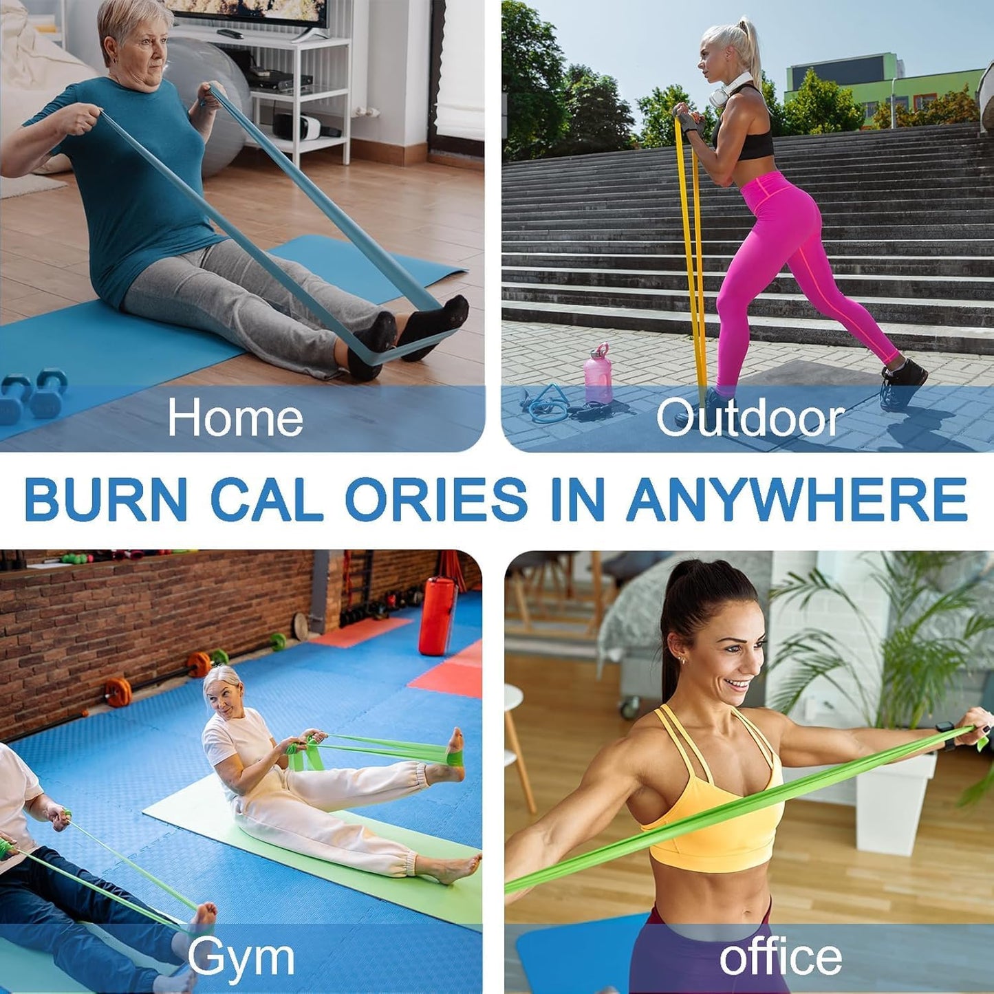FlexCore Pro 5-Level Resistance Bands Set - Latex-Free TPE