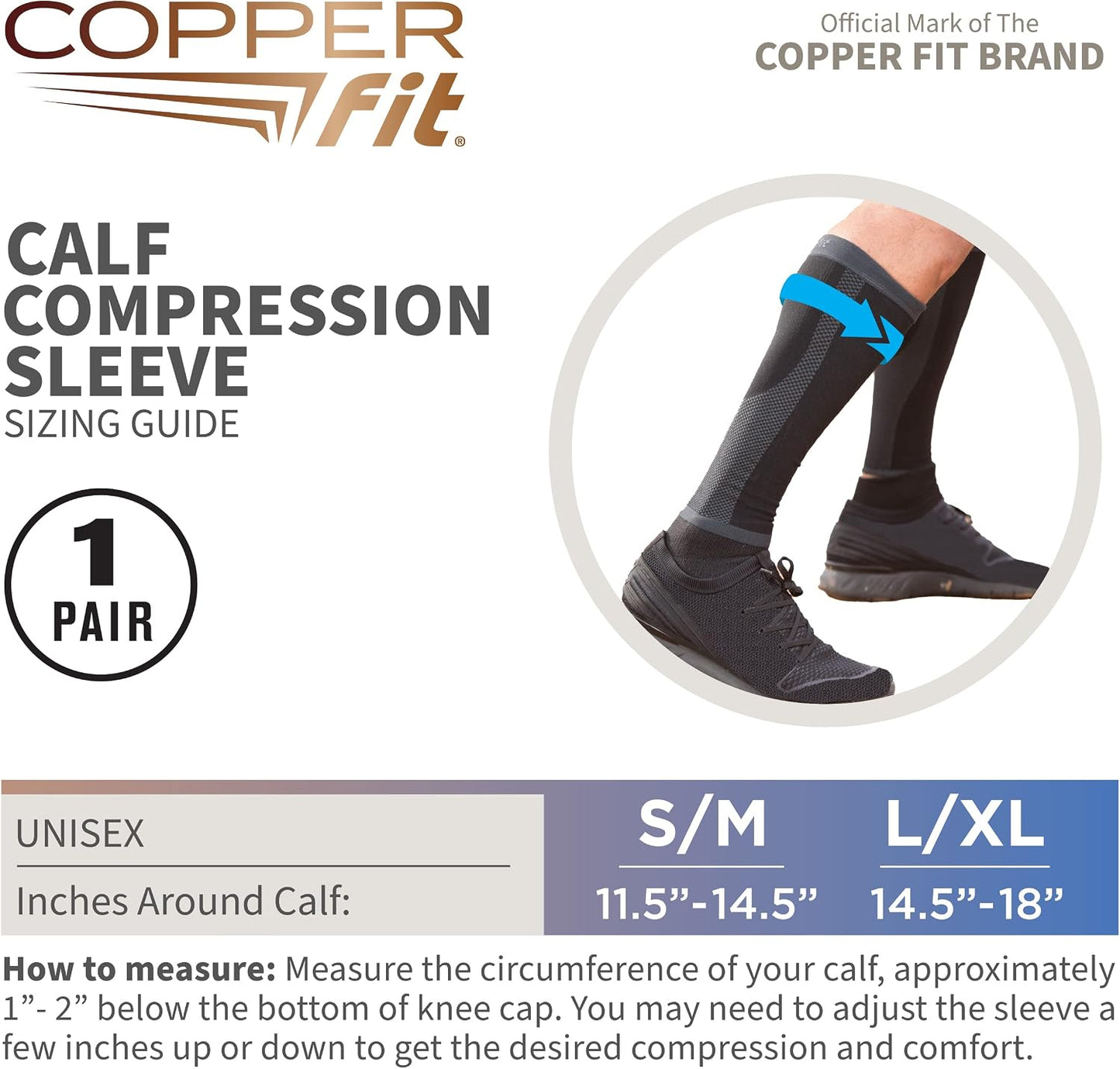 Copper-Infused Calf Compression Sleeves for Performance Support