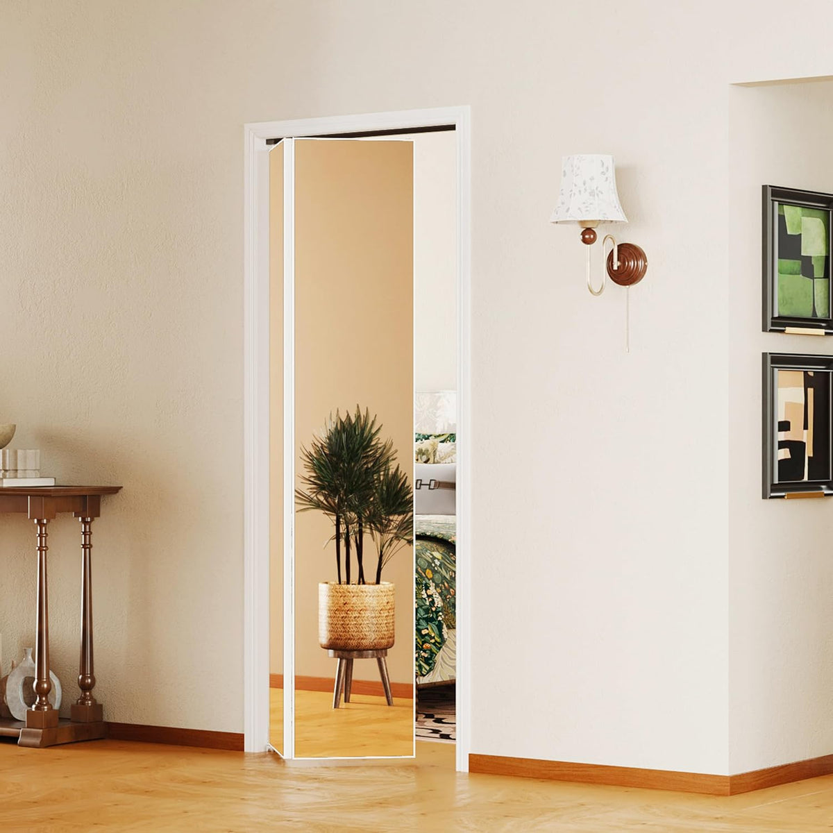 Mirror Bifold Closet Doors - Full Length 1-Lite Design