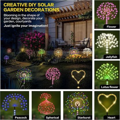 Solar Firework Lights - Outdoor Garden Stake Decor (2-Pack)