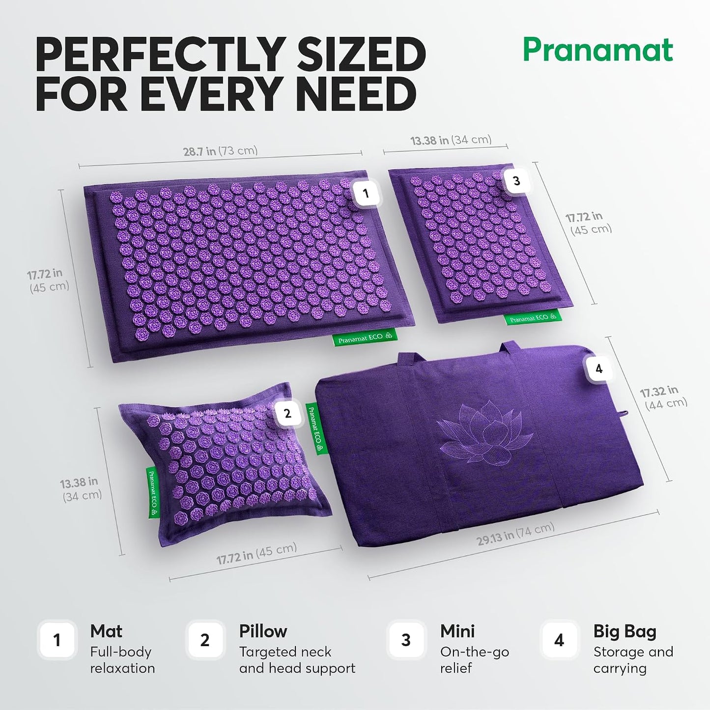 Premium Acupressure Mat Set with Pillow & Bag - European Made