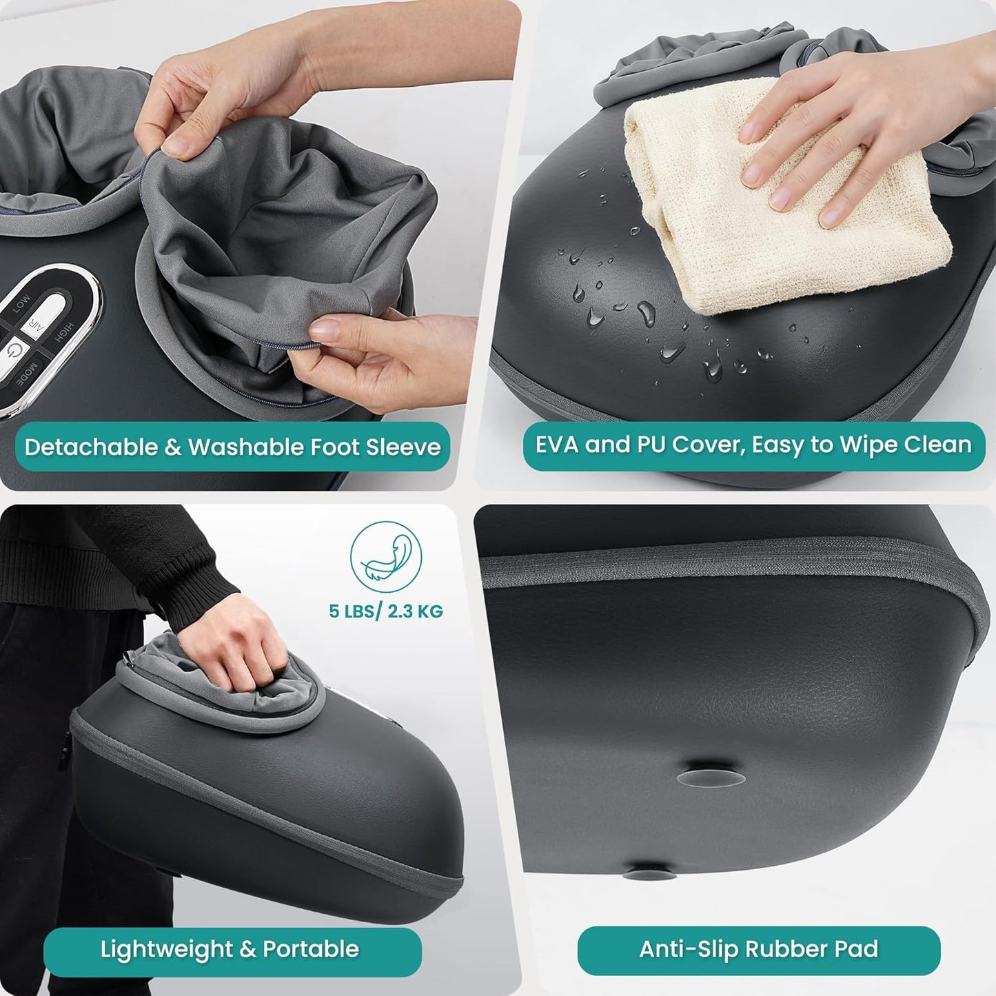Shiatsu Foot Massager with Heat & Air Compression