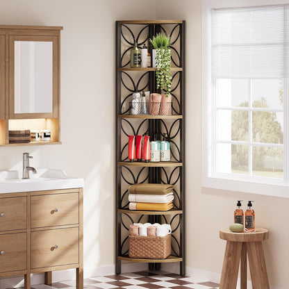 6-Tier Corner Shelf - Space-Saving Vertical Storage Tower