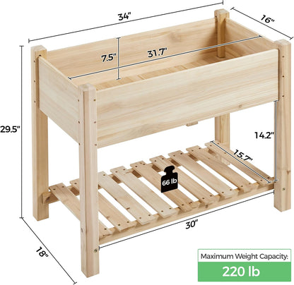 Elevated Wooden Raised Garden Bed with Legs | Multiple Sizes