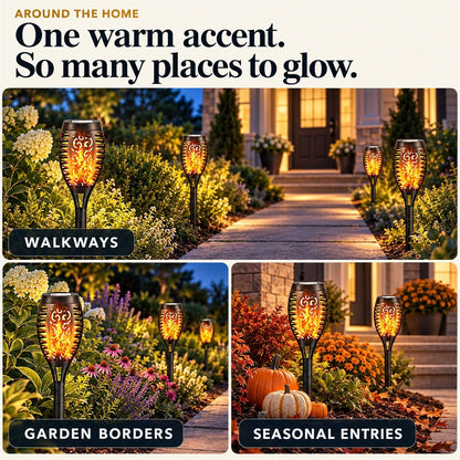 Solar Flickering Flame Torch Lights for Outdoor Pathway