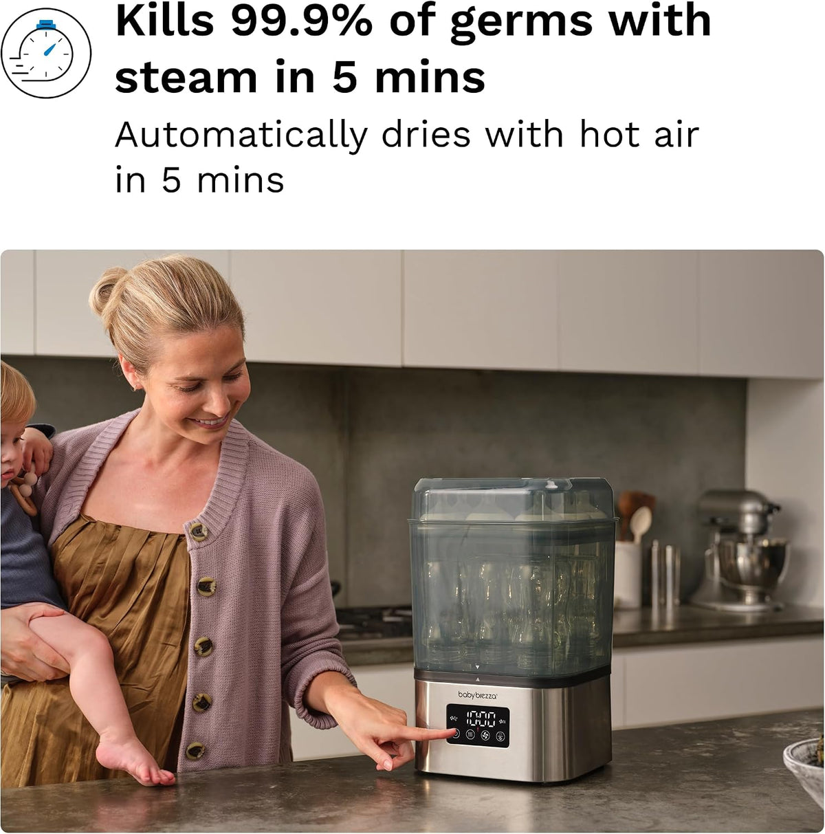 10-Minute Bottle Sterilizer & Dryer - Fits 8 Bottles